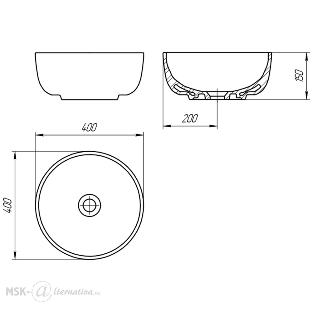 Раковина накладная Cersanit Moduo 40 Ring A63569 - купить в магазине ...