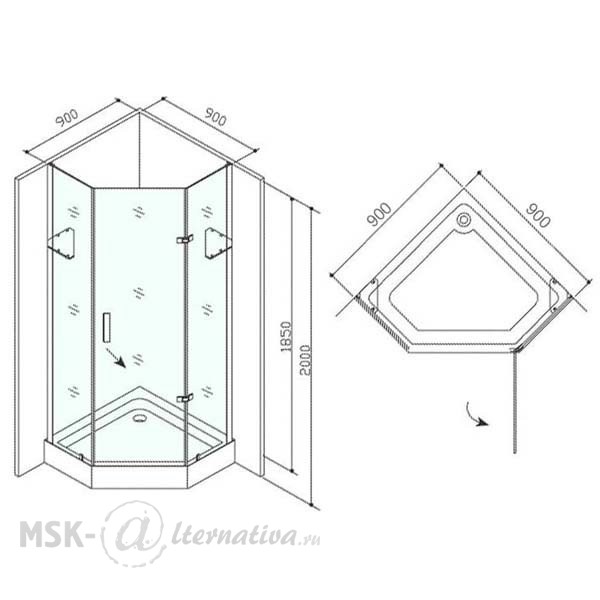 Adema Гласс Лайн 100 x 100 см 000001155 душевая кабина купить в Минске, цена