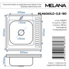 Мойка кухонная Melana 6060 L 097D t L (*10)