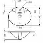 Раковина Ideal Standard Oceane W306301 встраиваемая