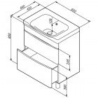 Комплект мебели Am.Pm Like 65 напольный белый/венге