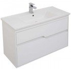 Тумба с раковиной Aquanet Модена 100 белый 00198489 + 00182321