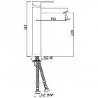 Смеситель для раковины Jaquar Kubix-F KUB-CHR-35009NFB