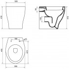 Унитаз приставной BelBagno Alba BB125CB+BB125SC безободковый