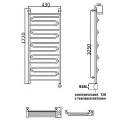 Полотенцесушитель электрический Ника ЛZ/ВП 120x40