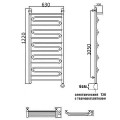 Полотенцесушитель электрический Ника ЛZ/ВП 120x60