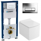 Инсталляция Geberit 458.128.21.1 + унитаз OWL Cube Cirkel-H OWLT190803 безободковый с сиденьем