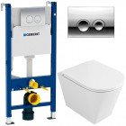 Инсталляция Geberit Duofix 458.124.21.1 + унитаз OWL Curve Cirkel-H OWLT190802 безободковый с сиденьем