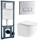 Инсталляция WeltWasser Marberg 410 SE + унитаз WeltWasser Merzbach 004 GL-WT безободковый с сиденьем