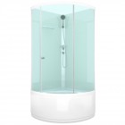Душевая кабина Domani-Spa Simple 99 high без крыши белые стенки/матовое стекло DS01ESm99HWM00