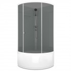 Душевая кабина Domani-Spa Simple 99 high без крыши белые стенки/тонированное стекло DS01ESm99HWT00