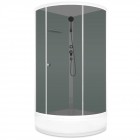 Душевая кабина Domani-Spa Simple 99 mid без крыши белые стенки/тонированное стекло DS01ESm99HWT00