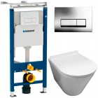 Инсталляция Geberit Duofix 458.125.21.1 + унитаз Fubini FB004 безободковый с сиденьем