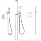 Смеситель с гигиеническим душем встраиваемый Felice 1015 cromo