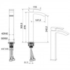 Смеситель для раковины Felice 1025 nichel