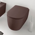 Унитаз подвесной Kerasan Nolita borgogna matt 531475 безободковый (без сиденья)