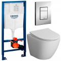 Инсталляция Grohe Rapid SL 38772001 + унитаз Niagara Vista NG-9301 безободковый с сиденьем