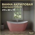 Ванна акриловая Teymi Ellie 170x80x73 T130117 розовая матовая