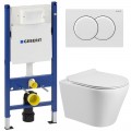 Инсталляция Geberit 111.154.11.1 + кнопка смыва Delta01 115.107.11.1 + унитаз Bloomix Roland MD1201R/UF01 безободковый с сиденьем