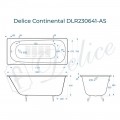 Ванна чугунная Delice France Continental 130x70 DLR230641-AS