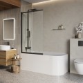 Шторка на ванну BelBagno Luce LUCE-VF-11-80/145-C-NERO
