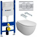 Инсталляция Geberit 458.149.21.1 + кнопка смыва Delta01 115.107.21.1 + унитаз Bloomix Diva MD1211R/UF1 безободковый Ceramic+ с сиденьем