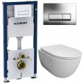 Инсталляция Geberit 458.128.21.1 + унитаз Bloomix Diva MD1211R/UF1 безободковый Ceramic+ с сиденьем