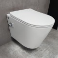 Унитаз подвесной Bloomix Enjoy AD1304SB Ceramic+ безободковый с функцией биде и смесителем