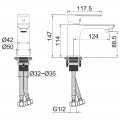 Смеситель для раковины Felice 8030 gun metal