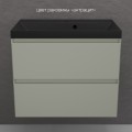 Тумба с раковиной Style Line Манхэттен 70 подвесная олива/антрацит
