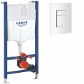 Инсталляция для подвесного унитаза Grohe Rapid SL 38971000 с кнопкой смыва Even 38966SH0 белый глянец