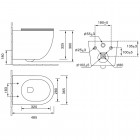 Унитаз подвесной SantiLine SL-5005T-P безободковый торнадо