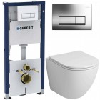 Инсталляция Geberit 458.128.21.1 + унитаз Grossman GR-4455SQ безободковый торнадо с сиденьем