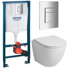 Инсталляция Grohe 38811000 + унитаз Grossman GR-4455SQ безободковый торнадо с сиденьем
