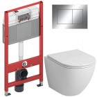 Инсталляция TECE 9400412 + унитаз Grossman GR-4455SQ безободковый торнадо с сиденьем