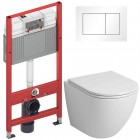 Инсталляция TECE 9400413 + унитаз Grossman GR-4455SQ безободковый торнадо с сиденьем