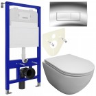 Инсталляция Bloomix Lolita 52 BL70011 + кнопка смыва Bloomix Belly BL70202CH + унитаз Bloomix Altair 3.0 AD1255T/UF1 безободковый торнадо с сиденьем