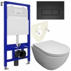 Инсталляция Bloomix Lolita 52 BL70011 + кнопка смыва Bloomix Belly BL70203BM + унитаз Bloomix Altair 3.0 AD1255T/UF1 безободковый торнадо с сиденьем