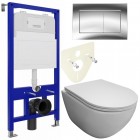 Инсталляция Bloomix Lolita 52 BL70011 + кнопка смыва Bloomix Lolita BL70012CH + унитаз Bloomix Altair 3.0 AD1255T/UF1 безободковый торнадо с сиденьем