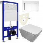 Инсталляция Bloomix Lolita 52 BL70011 + кнопка смыва Bloomix Lolita BL70020WM + унитаз Bloomix Regnum 1202 безободковый с сиденьем