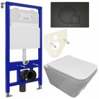 Инсталляция Bloomix Lolita 52 BL70011 + кнопка смыва Bloomix Vicky BL70023BM + унитаз Bloomix Regnum 1202 безободковый с сиденьем