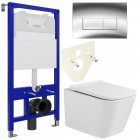 Инсталляция Bloomix Lolita 52 BL70011 + кнопка смыва Bloomix Belly BL70202CH + унитаз Bloomix Regnum MD1205T/UF01 безободковый торнадо с сиденьем