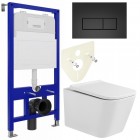 Инсталляция Bloomix Lolita 52 BL70011 + кнопка смыва Bloomix Belly BL70203BM + унитаз Bloomix Regnum MD1205T/UF01 безободковый торнадо с сиденьем