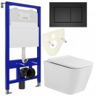 Инсталляция Bloomix Lolita 52 BL70011 + кнопка смыва Bloomix Lolita BL70013BM + унитаз Bloomix Regnum MD1205T/UF01 безободковый торнадо с сиденьем