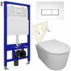 Инсталляция Bloomix Lolita 52 BL70011 + кнопка смыва Bloomix Belly BL70018WM + унитаз Bloomix Ultra MD1204R/UF3 безободковый с сиденьем