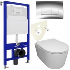 Инсталляция Bloomix Lolita 52 BL70011 + кнопка смыва Bloomix Belly BL70202CH + унитаз Bloomix Ultra MD1204R/UF3 безободковый с сиденьем