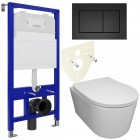 Инсталляция Bloomix Lolita 52 BL70011 + кнопка смыва Bloomix Lolita BL70013BM + унитаз Bloomix Ultra MD1204R/UF3 безободковый с сиденьем