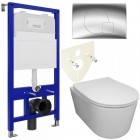 Инсталляция Bloomix Lolita 52 BL70011 + кнопка смыва Bloomix Vicky BL70022CH + унитаз Bloomix Ultra MD1204R/UF3 безободковый с сиденьем