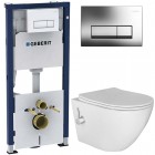 Инсталляция Geberit 458.128.21.1 + унитаз Esbano Teruel-WBN безободковый с биде и смесителем