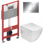 Инсталляция TECE 9400412 + унитаз Esbano Leon-WBN безободковый с биде и смесителем